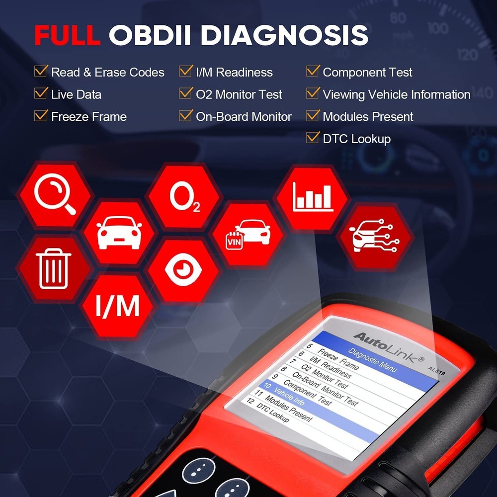 Autel AutoLink AL619 OBD2 Diagnostic Scanner Engine Fault Codes Reader ABS SRS