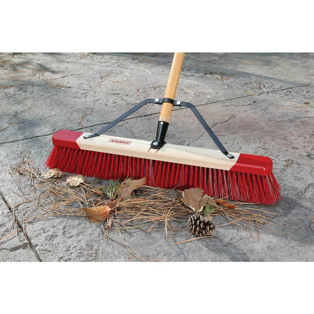 Harper Push Broom Outdoor 24 in. Width Polystyrene Bristles Hardwood Maple Block