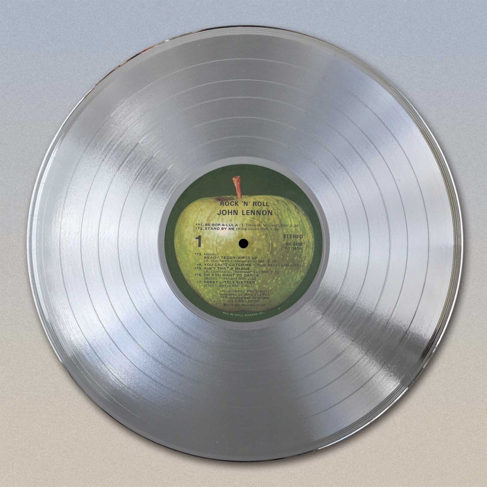 John Lennon "Rock N Roll" Gold LP Record wall art