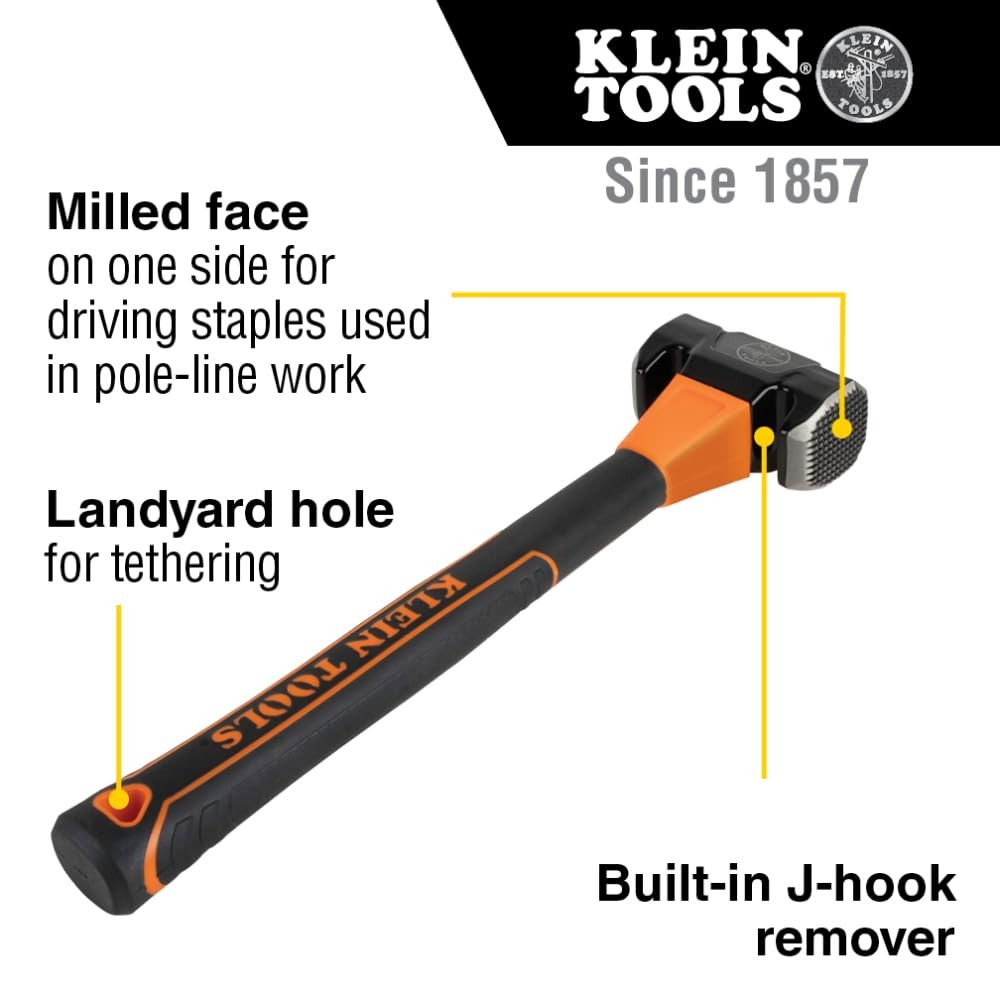 Klein Tools 80936Mf Linemans Milled-Face Hammer