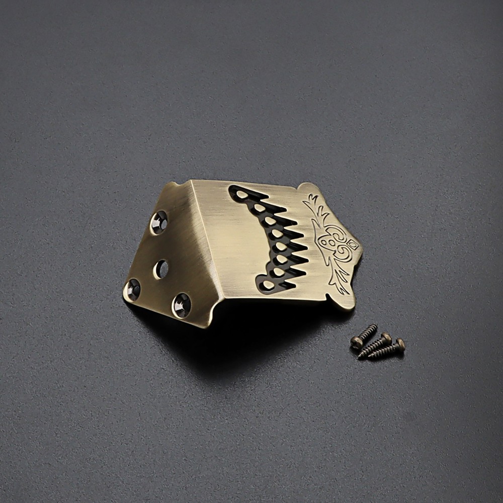 1pc 8 String Mandolin Tailpiece Feather Pattern Metal Bronze Color Mandolin