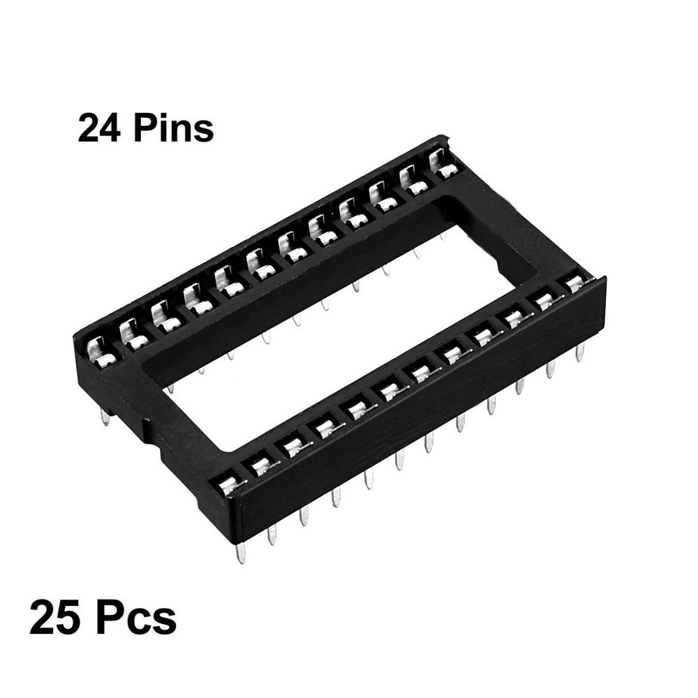 25PACK 2 Row 24 Flat Pins Soldering DIP IC Chip Socket Adaptor