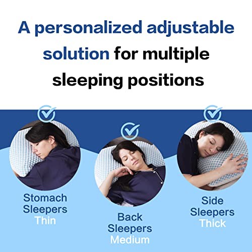 Firm Pillow Shredded Memory Foam(Adjustable Loft), Cooling Queen(Pack of 2)