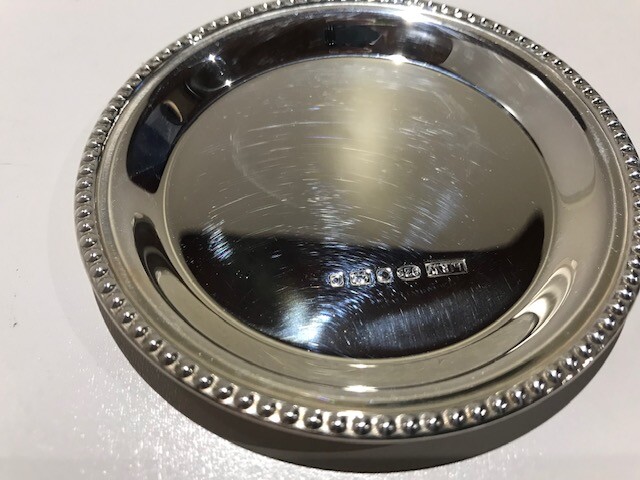 A Hallmarked Silver Bead Edge Pin Tray