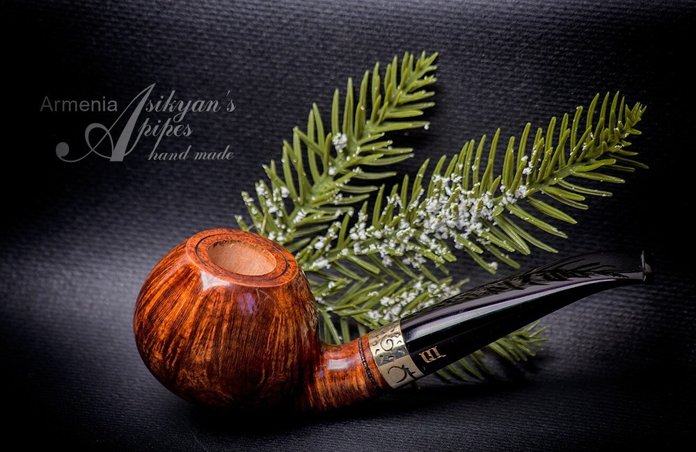 Asikyan Pipe #394/24 Bent Author Smooth Hand Made