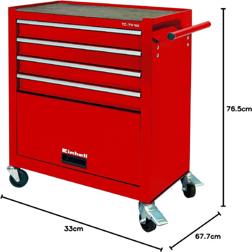 Einhell Mobile Cart Workshop Tool Holder 4 Drawer Wheels