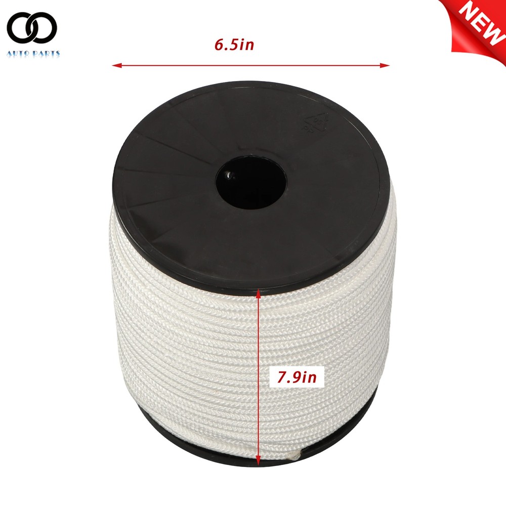 1/4 Inch Polyester Cord - 250 Foot Spool Industrial Solid Nylon Braid Rope White