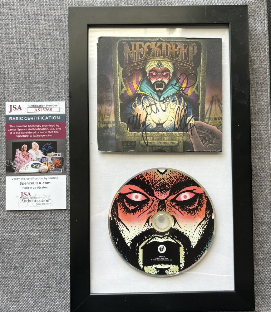 NECK DEEP WISHFUL THINKING SIGNED FRAMED CD Autograph +4 JSA