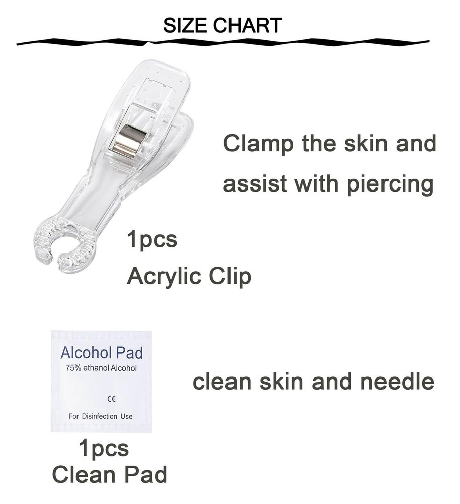 Belly Button Piercing Gun Kit - Silver Navel Piercing Gun