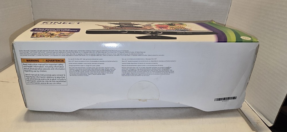 Microsoft Xbox 360 Kinect Sensor in Box with 3 games