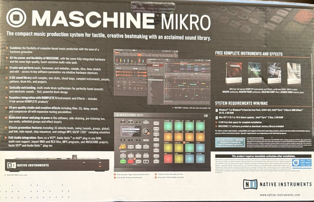 Maschine Mikro MK2 Native Instruments w/ Software Transfer