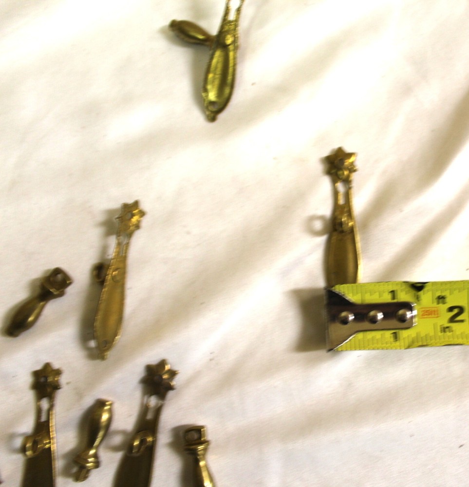 Solid Brass Key Hole and Pulls . Small Cabinets , Box,s , Set of 7 here