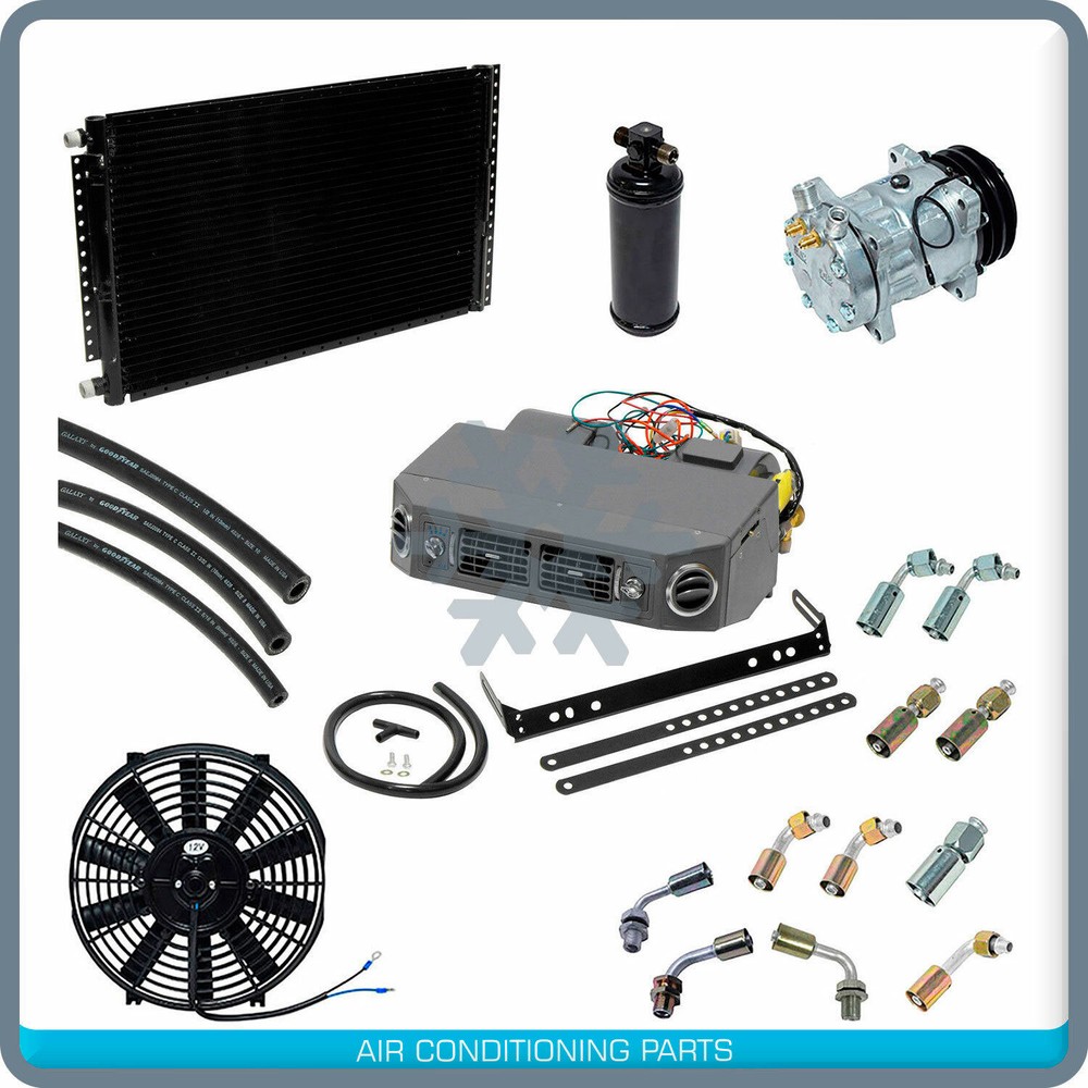 NEW A/C UNIVERSAL KIT UNDERDASH COMPRESSOR COMPLETE - HEAT AND COOL - 12V