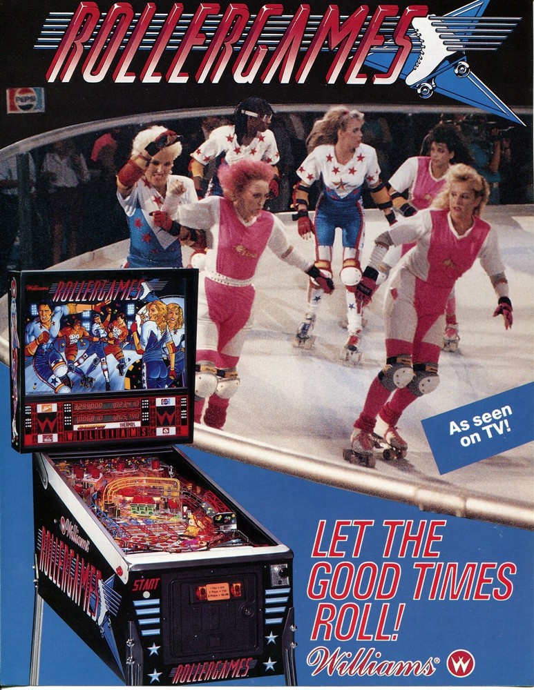 Rollergames Williams Pinball Flyer / Brochure/ Ad - Mint