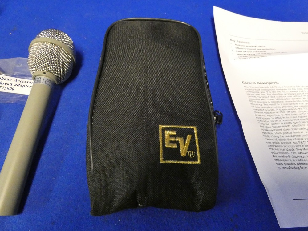 Electro Voice RE16 Variable-D Dynamic Supercardioid Microphone, New-Open Box