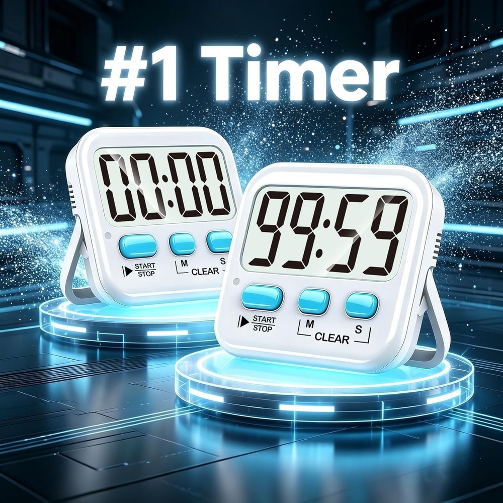 Dual Digital Countdown Timers - Perfect for Kitchen, Classroom & Exercise Use