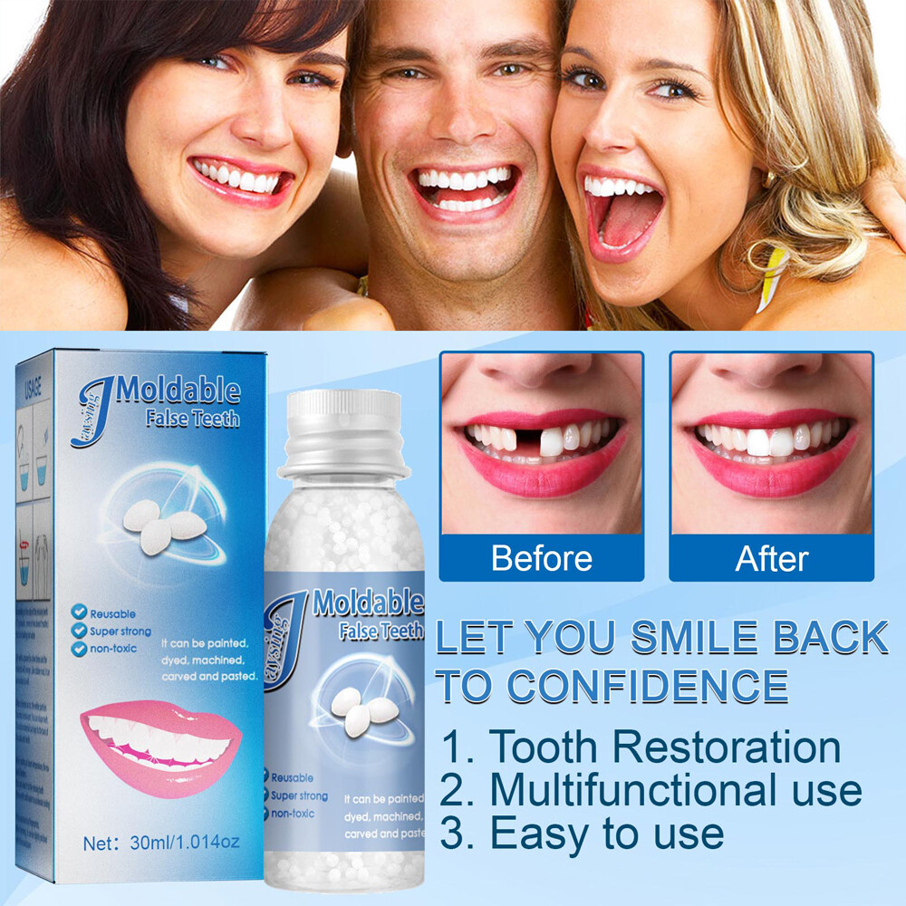 Temporary Tooth Repair Moldable Fix Broke Gap Teeth False Teeth Solid Glue