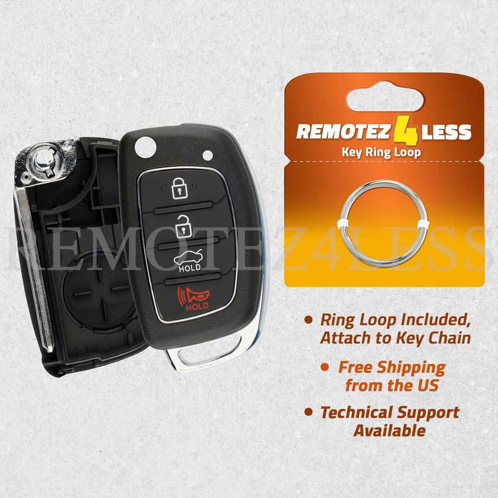 For 2014 2015 2016 2017 Replacement Hyundai Sonata Shell Case Flip Key Pad Car
