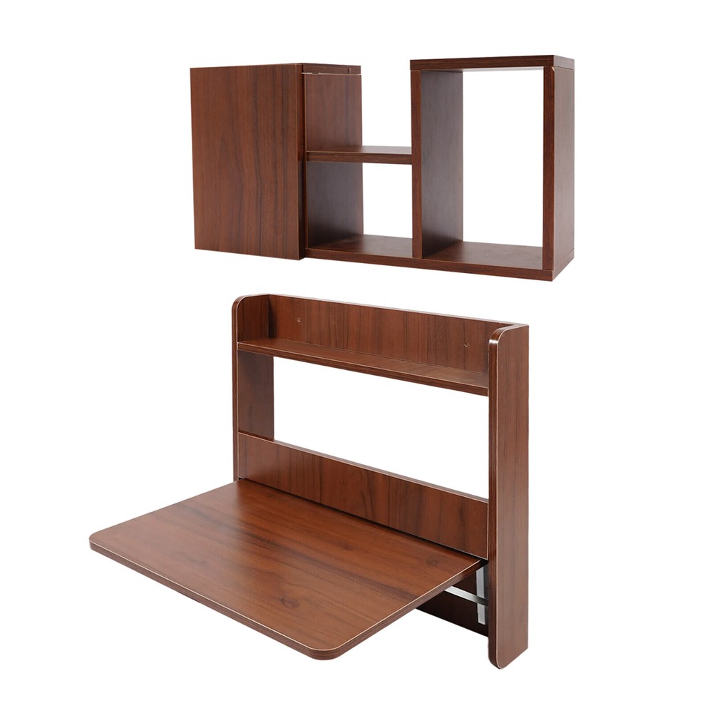 Wall Mounted Bookshelf Folding Space Saving Wall Mounted Table Fold Down Lapto