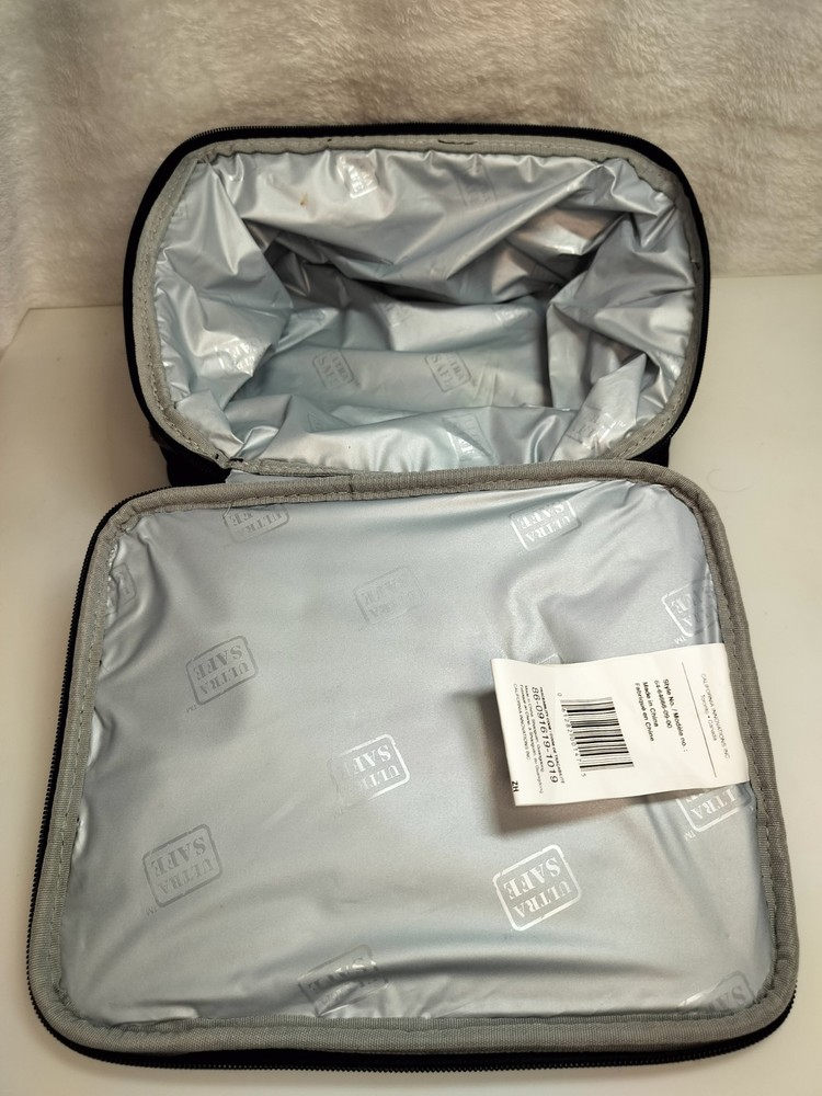 Canvas Expandable Horizontal Lunch Box with Removable Shoulder Strap - Black