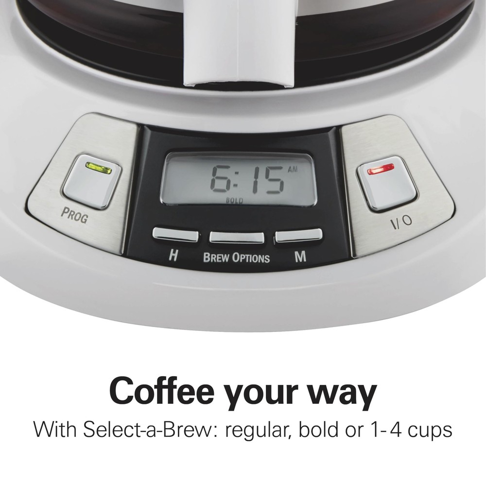 12 Cup Programmable Drip Coffee Maker Machine, Regular & Bold Brew Options, A...