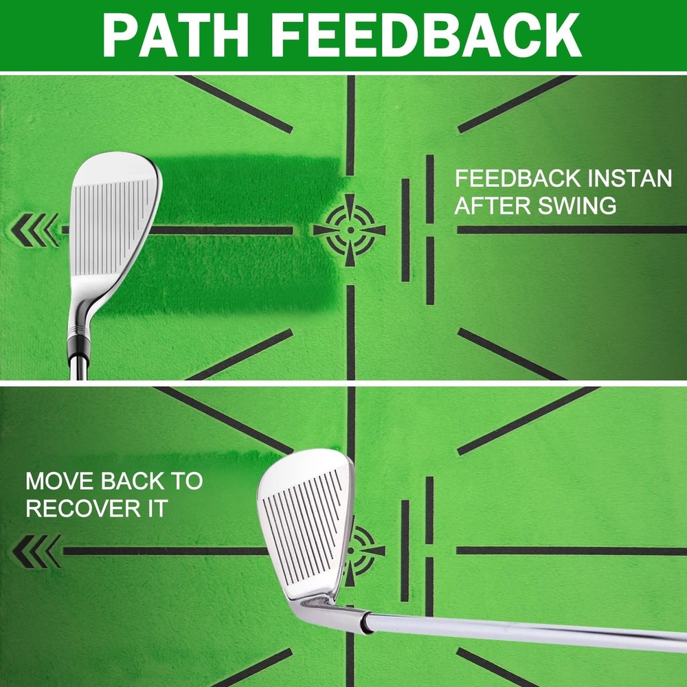 MONOJOY Golf Hitting Mat with Golf Tees - Golf Practice Mat for Swing Path Fe...