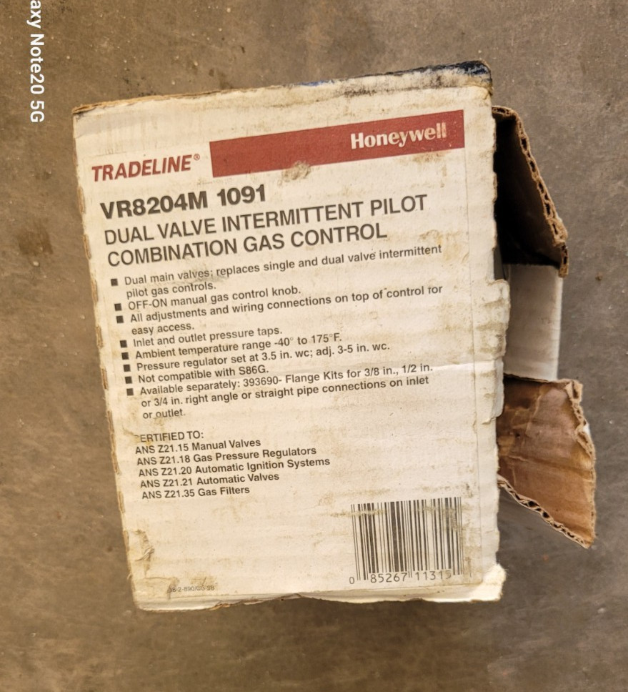 Honeywell Gas Valve VR8204M1091