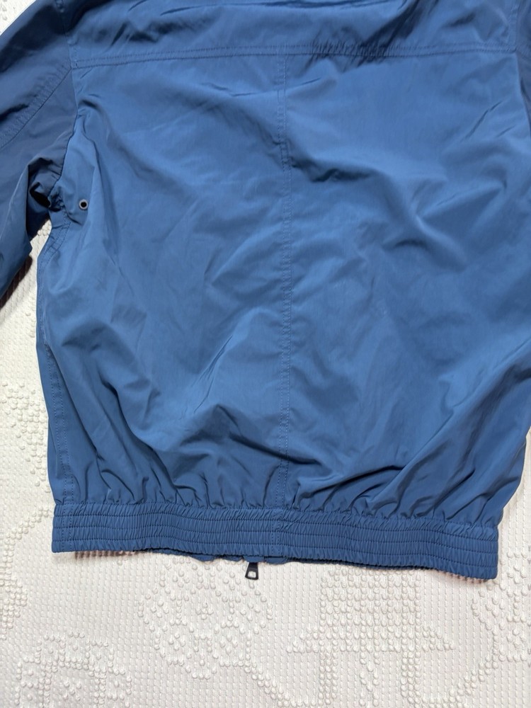 Orlebar Brown Shell Bomber Jacket Men Medium Stowable Hood Blue Full Zip