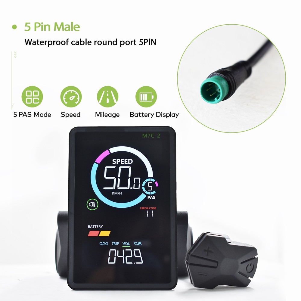 Compact Waterproof M7C-2 Ebike SM/Waterproof Display with UART 2 Display