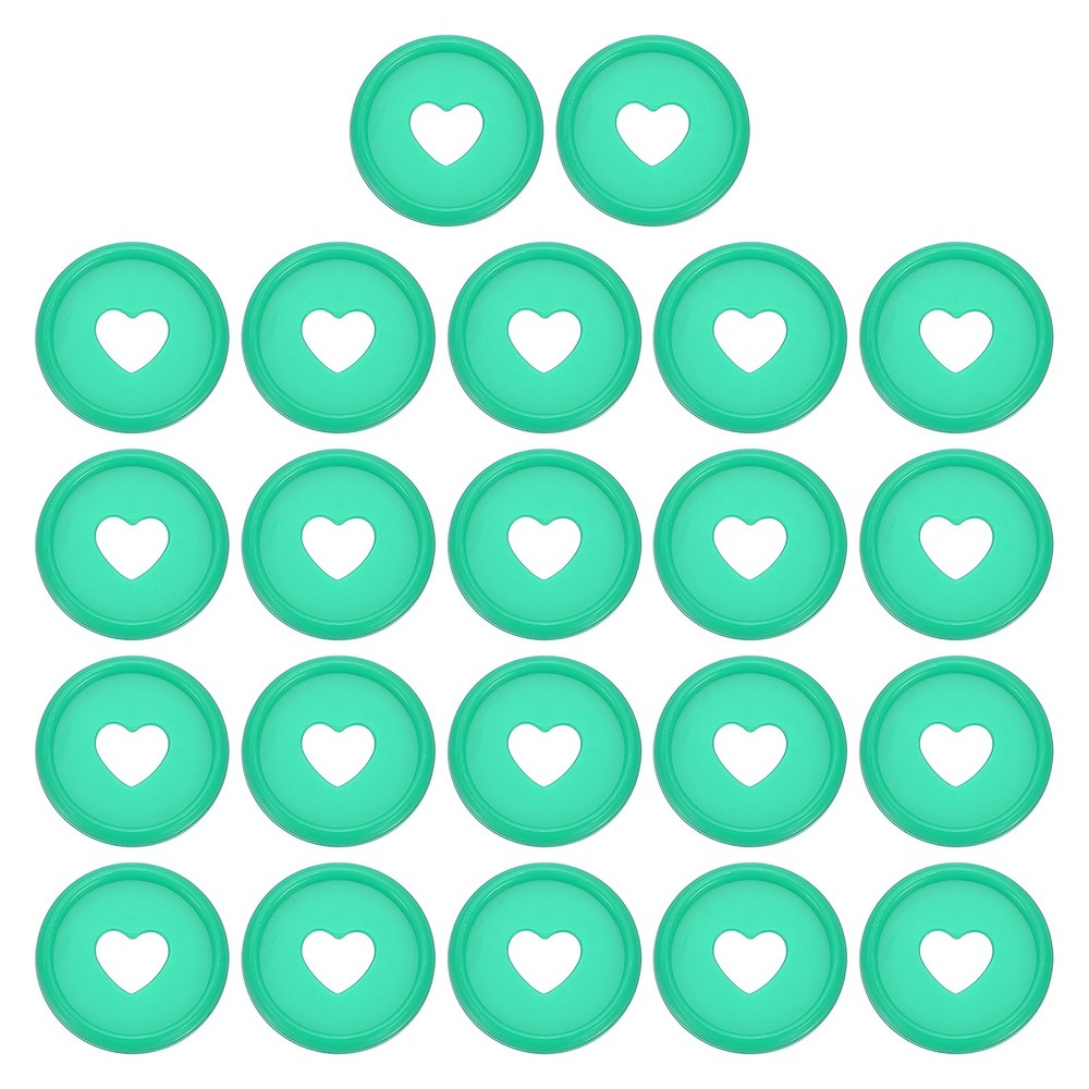 24mm Plastic Book Binding Discs, 22 Pack Expansion Discs Heart, Dark Green