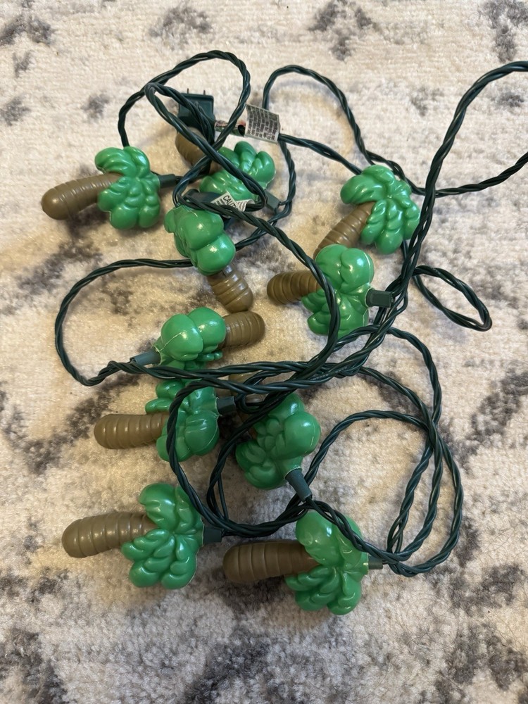 Palm Tree Party String Lights, 10-Pack, Green, Tropical Working