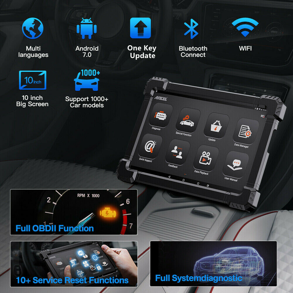 ANCEL X7 OBD2 Scanner Bluetooth Diagnostic Bidirectional ECU Coding DPF TPMS OIL