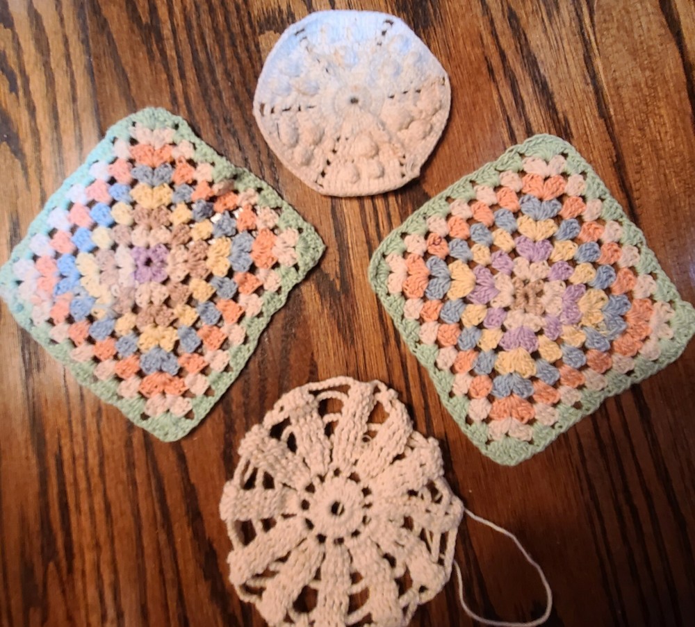 Crochet knitting Doilies Samples Vintage