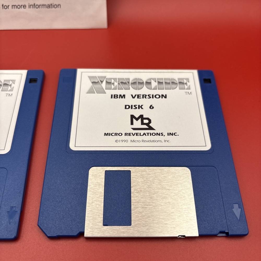 Xenocide 3.5 Floppy Vintage Computer Game (original) Disk 5&6 & Reference Card