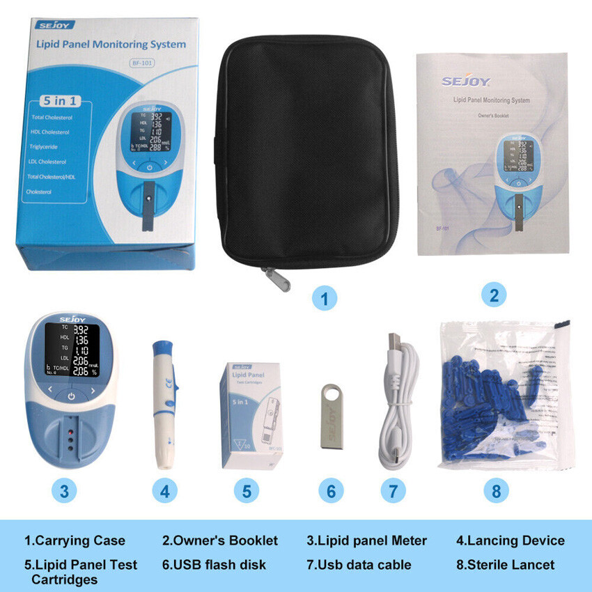 Optics Multifunction Total 5 in 1 Blood Lipid Analyzer Cholesterol With Strips