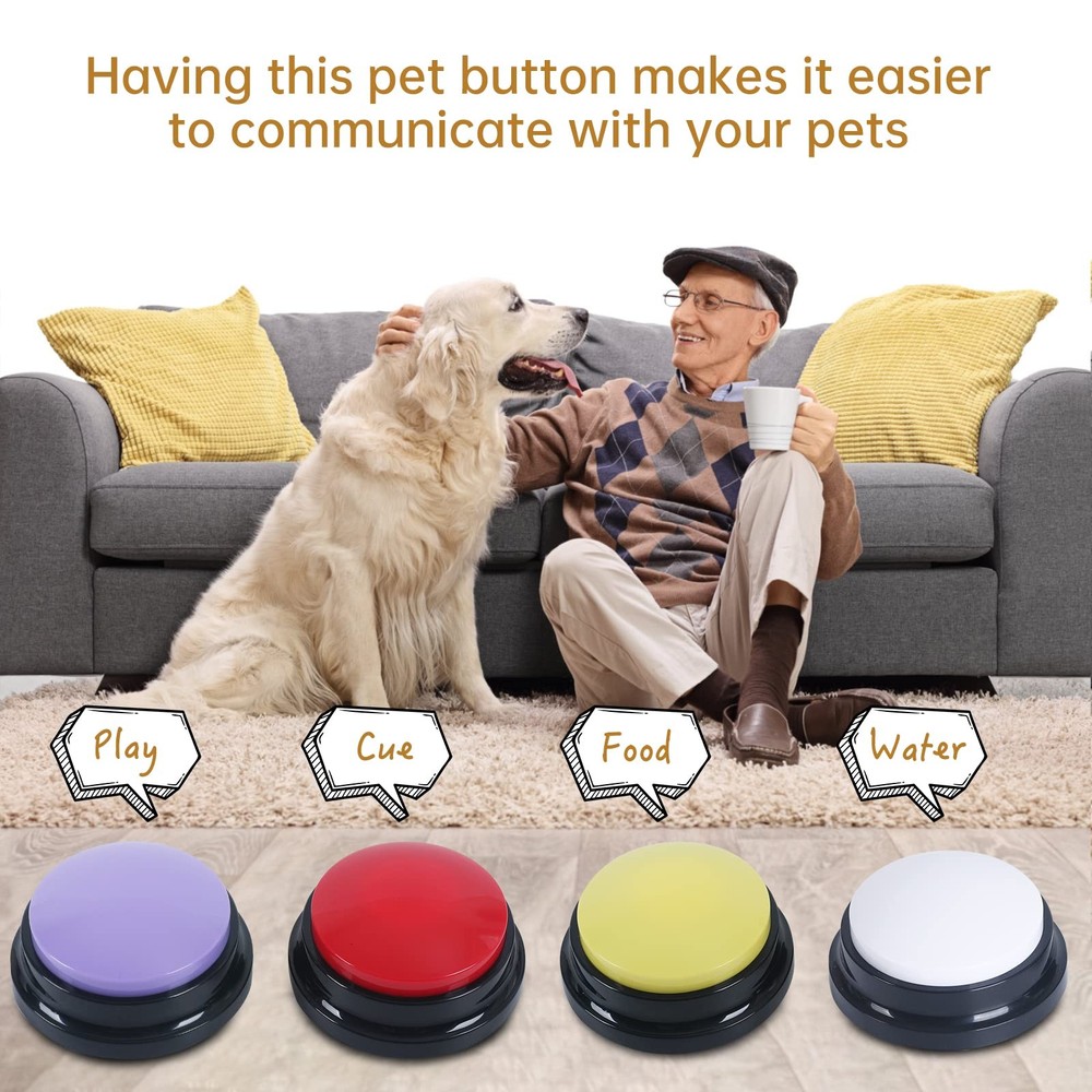 Voice Recording Button, 30 Second Record Button for Dog Pet Interactivity, Gi...