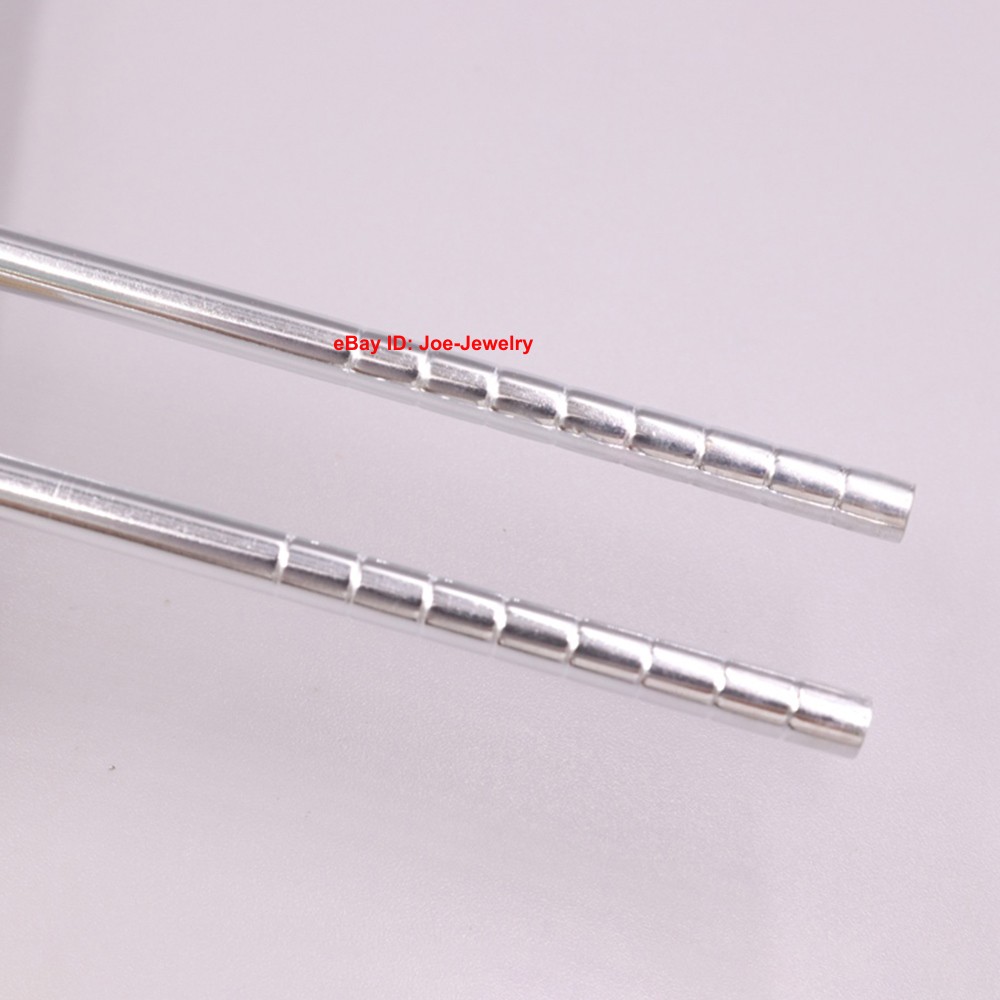 Real 999 Fine Silver Chopsticks Solid Silver Lotus Head Health Tableware GIFT