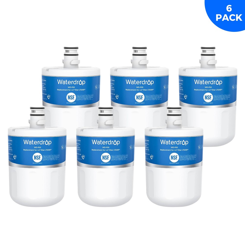 Waterdrop 5231JA2002A Refrigerator Water Filter, Replacement for LG® LT500P® (6)