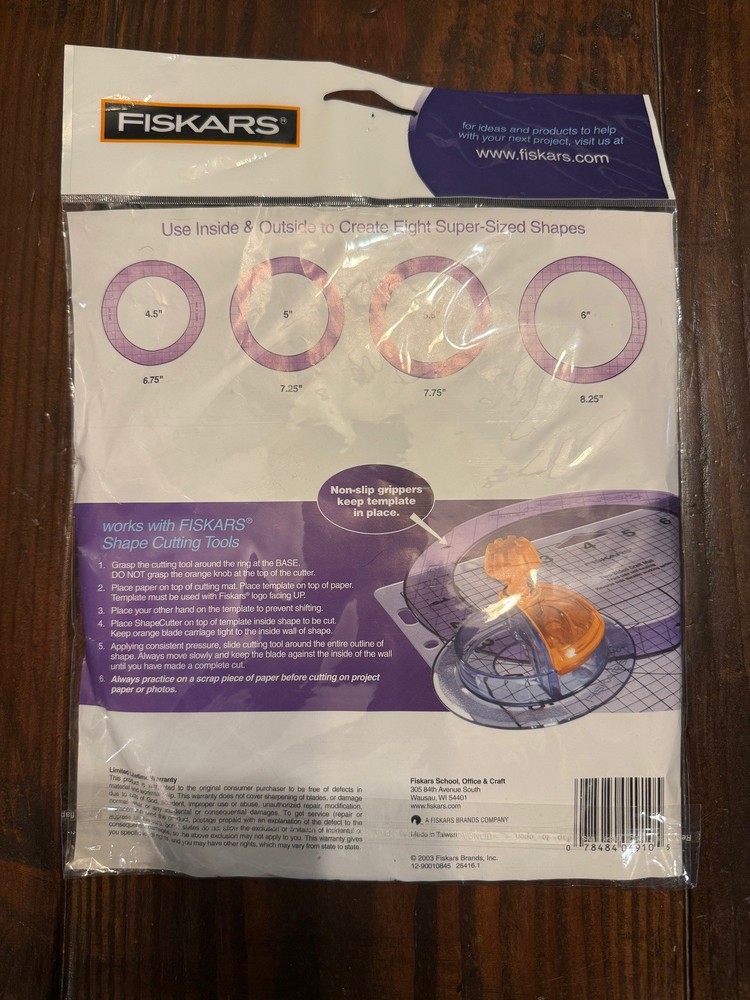 Fiskars Super Sized Circles & Ovals Shape Template Set 4910 Complete