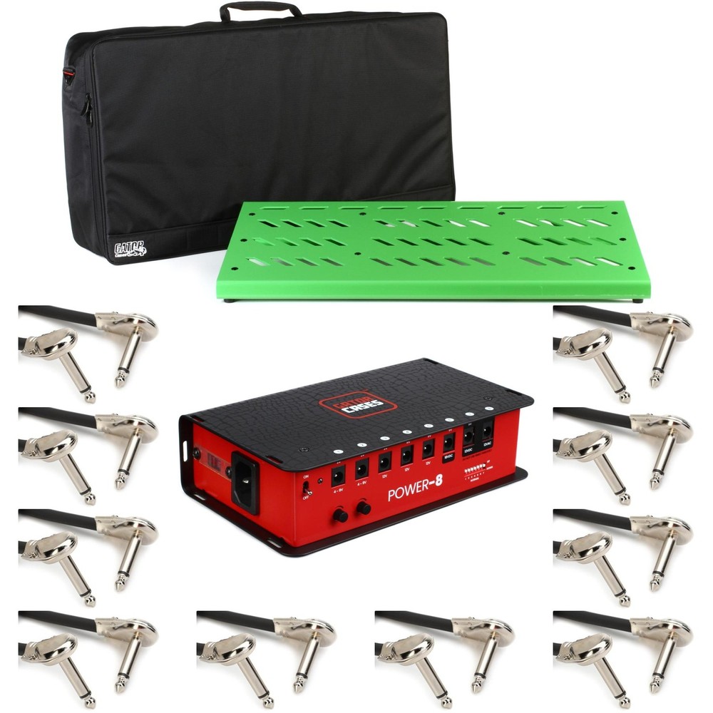 Gator Extra Large Pedalboard Bundle w/ Bag, Power 8 Power Supply, and Patch