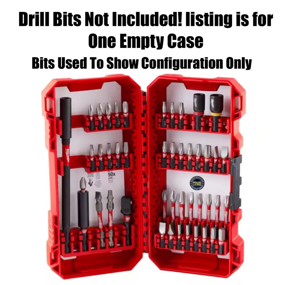 2 Pack Milwaukee Shockwave Bit Storage EMPTY Case Packout Compatible Bit Holders