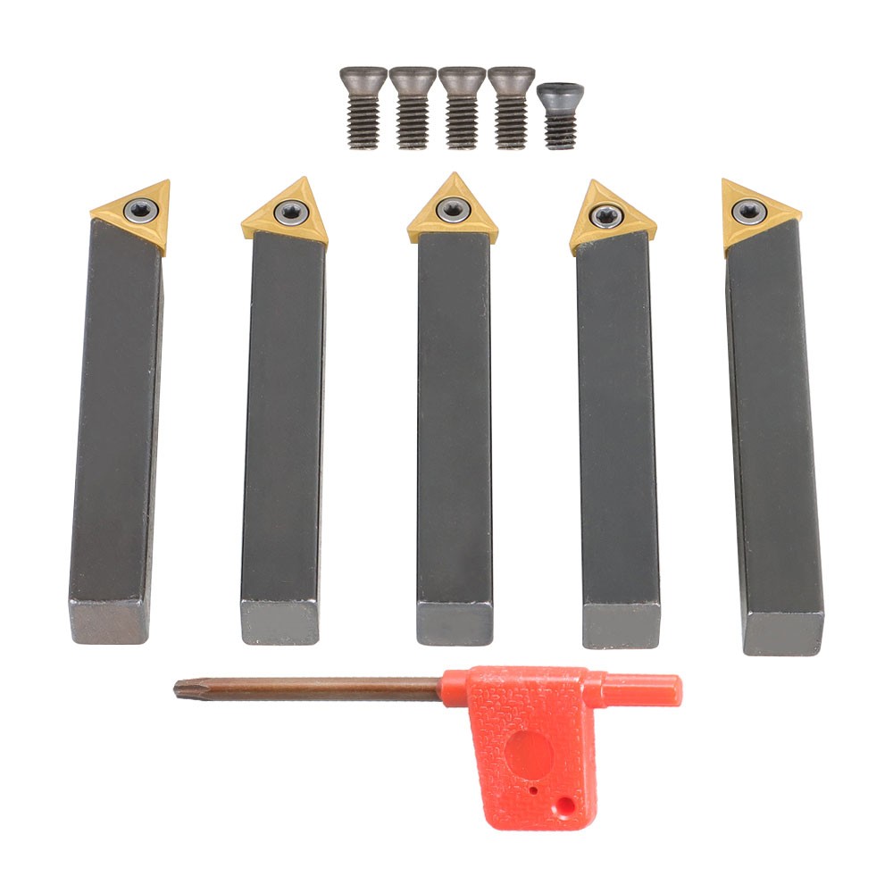 1/2" Indexable Carbide Insert Turning Tooling Bit 5Pack Holder Set For Lathe