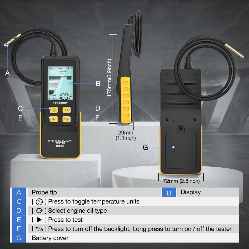 Engine Oil Tester Quality Tester Analyzer Detector High-precision Car Engine Oi
