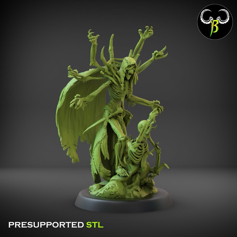 1 BoneMancer, Crypt Nightmares, 3D Printed ClayBeastCreation