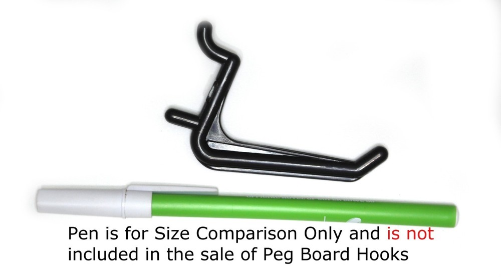 Plastic JUMBO Black L HOOK Peg Board Kit Tool Storage Craft Hooks Pick A Pack
