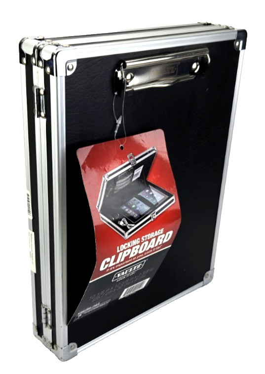Vaultz Locking Storage Clipboard Black/Silver with 2 Keys