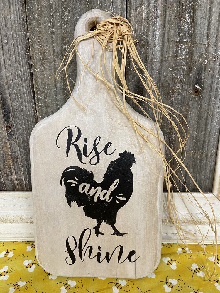 Rooster Rise And Shine, Handcrafted Decorative Cutting Board