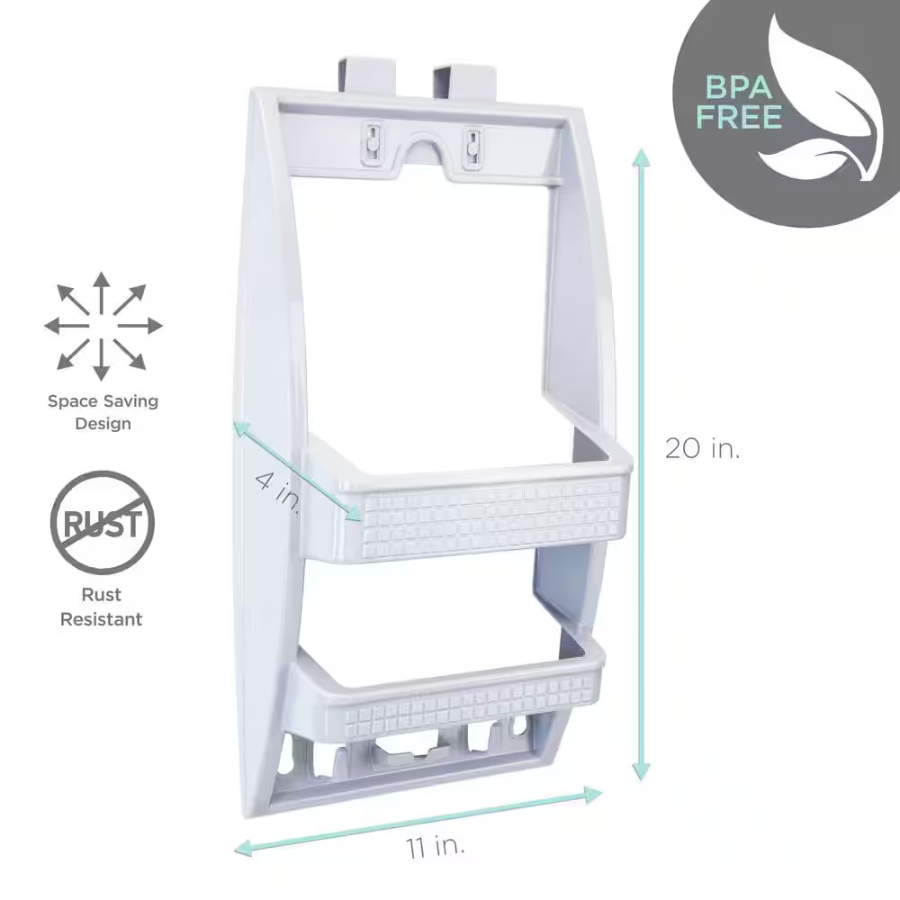 Multi Hanging Option Shower Caddy in White