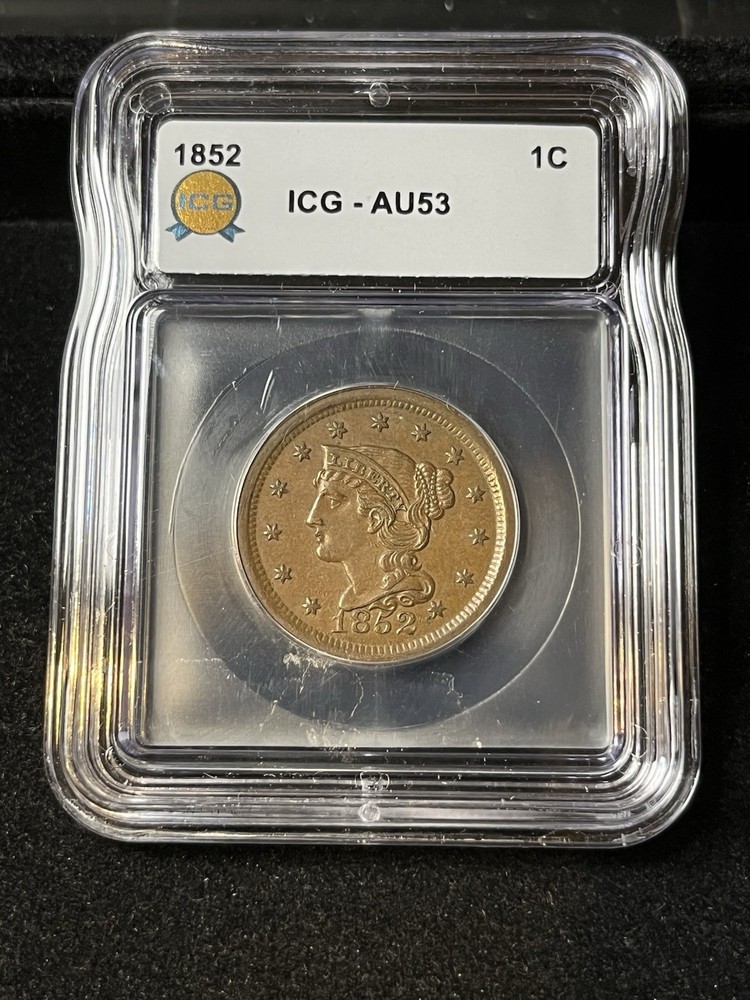 1852 Large Cent Au+