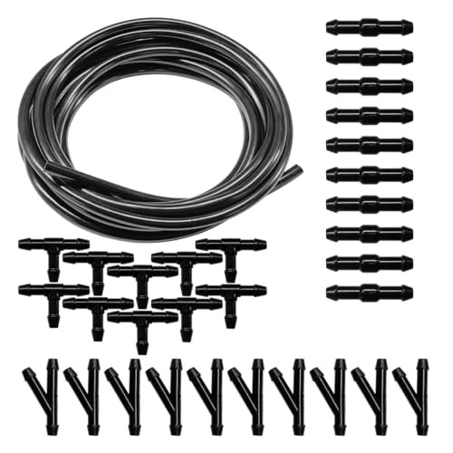 Universal Car Windshield Washer Hose Kit, 4M/13Ft Rubber Washer Fluid 31PCS